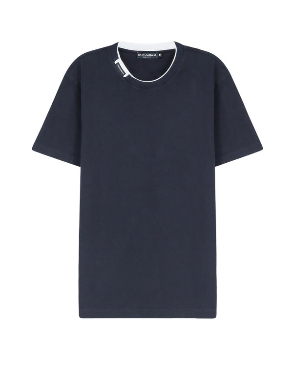 Cotton T-Shirt With Contrasting Profile