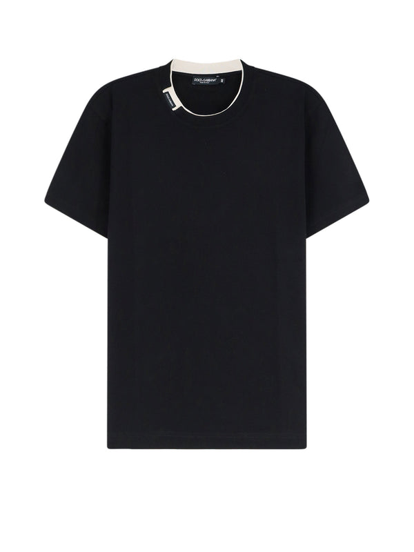 Cotton T-Shirt With Contrasting Profile