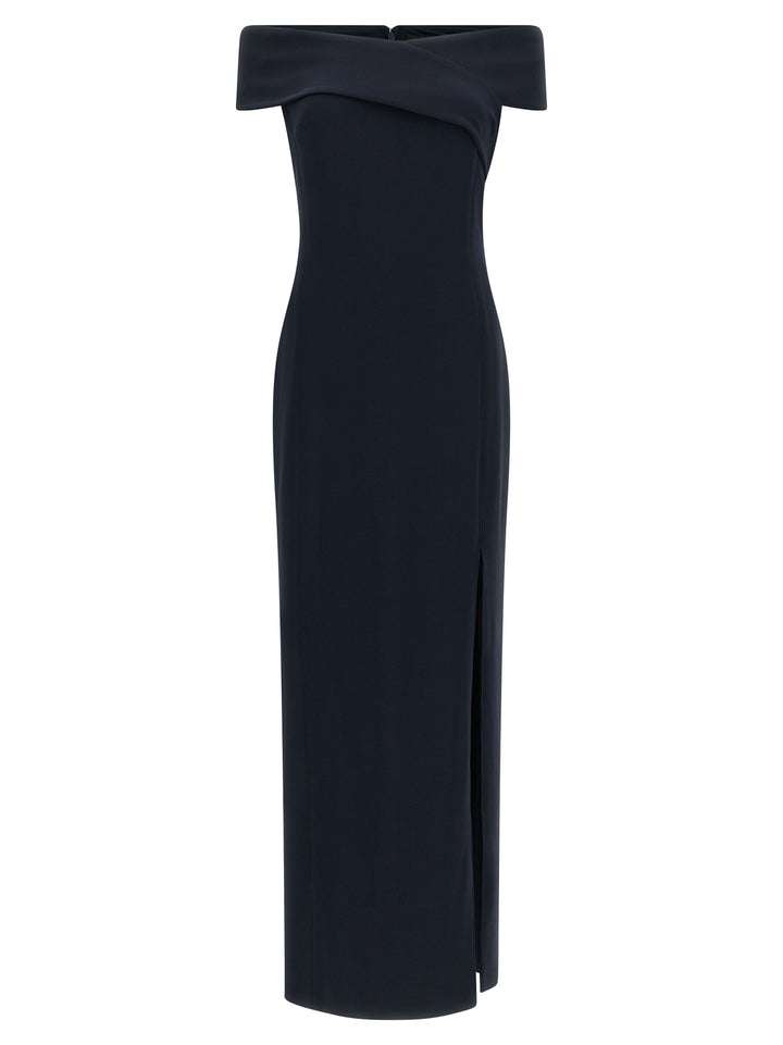 Lauren Ralph Lauren Long Dress With Crossed Neckline Abiti - Nero | d56f5baca911ce490c518b43a928a8301d65803c