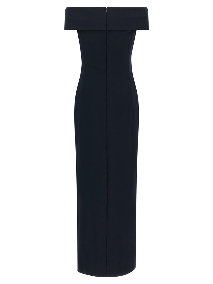 Lauren Ralph Lauren Long Dress With Crossed Neckline Abiti - Nero | 5e277a5b0fb35974ccc4ee3d6b62c28f4c441efa