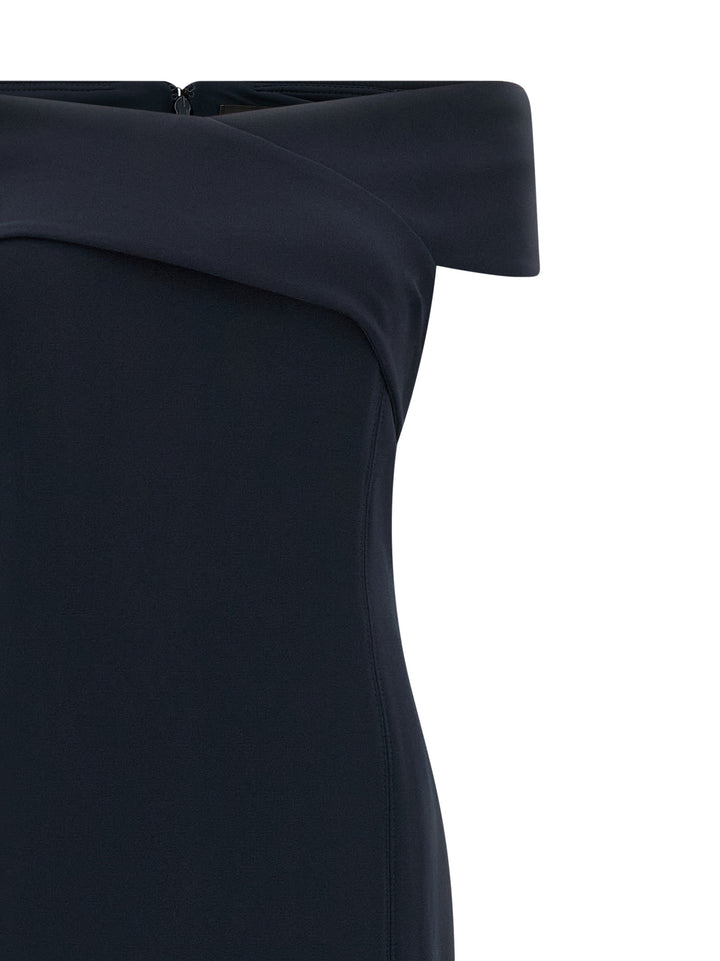 Lauren Ralph Lauren Long Dress With Crossed Neckline Abiti - Nero | 5555ab7192929fd46d56d87c29b0c21491e43295