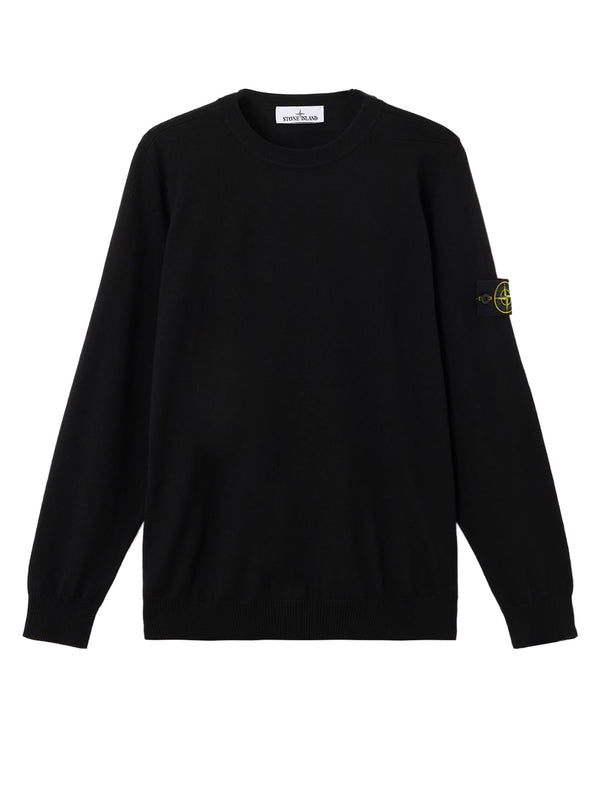 Wool Sweater With Side Logo Patch