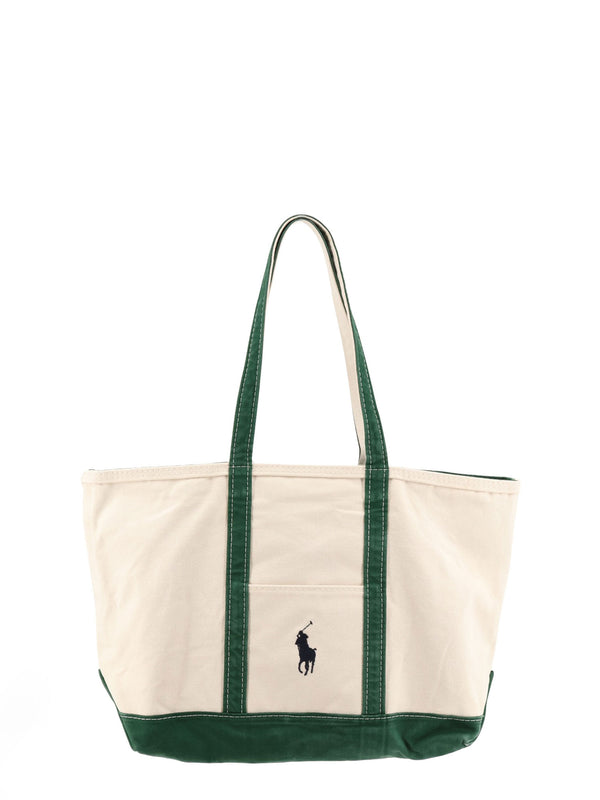 Denim Shoulder Bag With Embroidered Logo On The Front