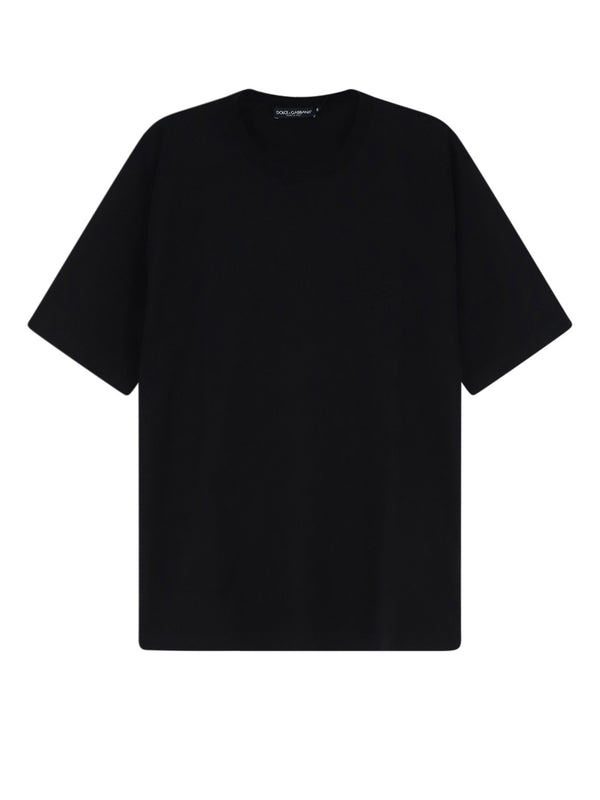 Cotton T-Shirt With Embossed Dg Logo