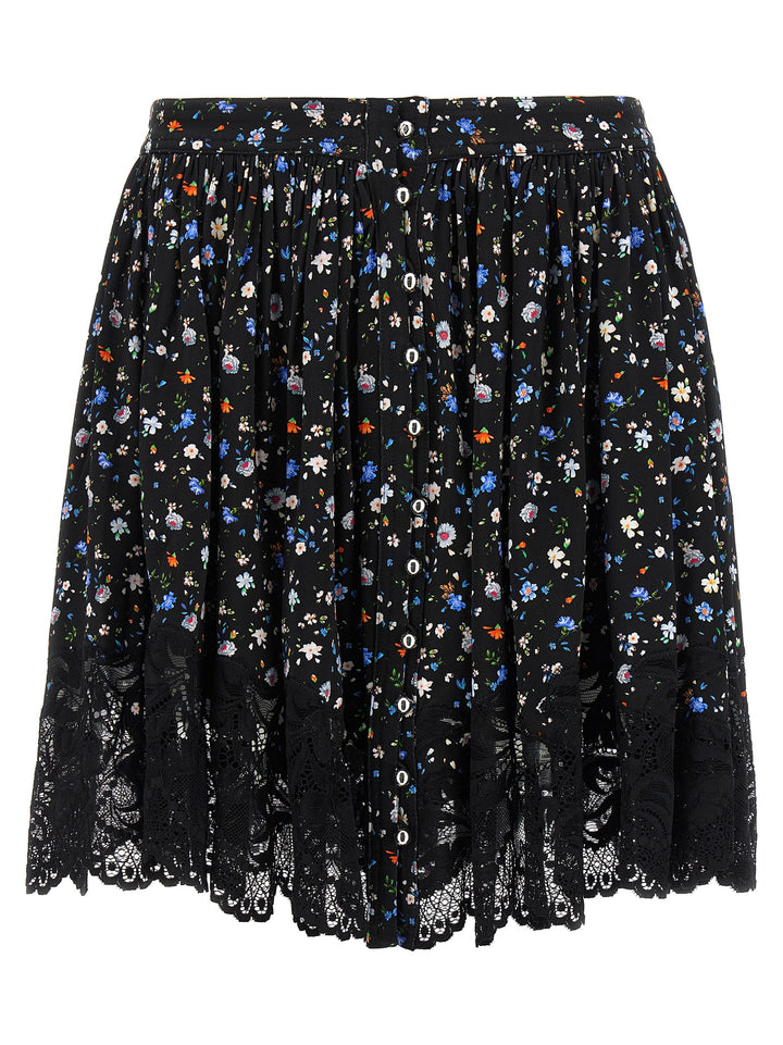 Paco Rabanne Floral Lace Skirt Gonne - Nero | 48e3afa1aa691aafad03d390b9d3b17c5175d283