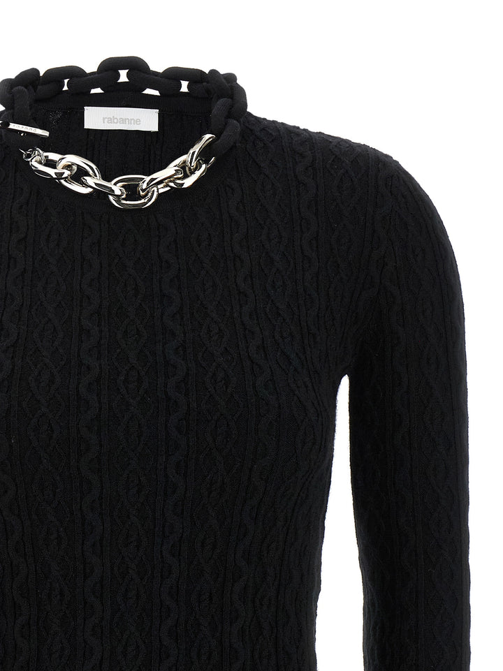 Paco Rabanne Necklace Sweater Maglioni - Nero | 609c618befeab558a086b0fac5a281f5675b7adb