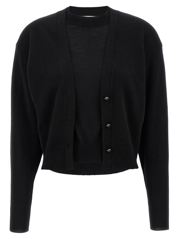 Paco Rabanne Trompe L'oeil Cardigan Sweater Maglioni - Nero | 2f76f5af2554b84c25c1e3325657f6763e65312b