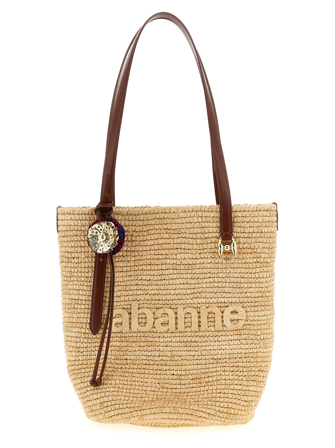 Paco Rabanne Natural Raffia Tote - Beige | 3cecea4c14e5fff981f55fccdc1acc4d91865182