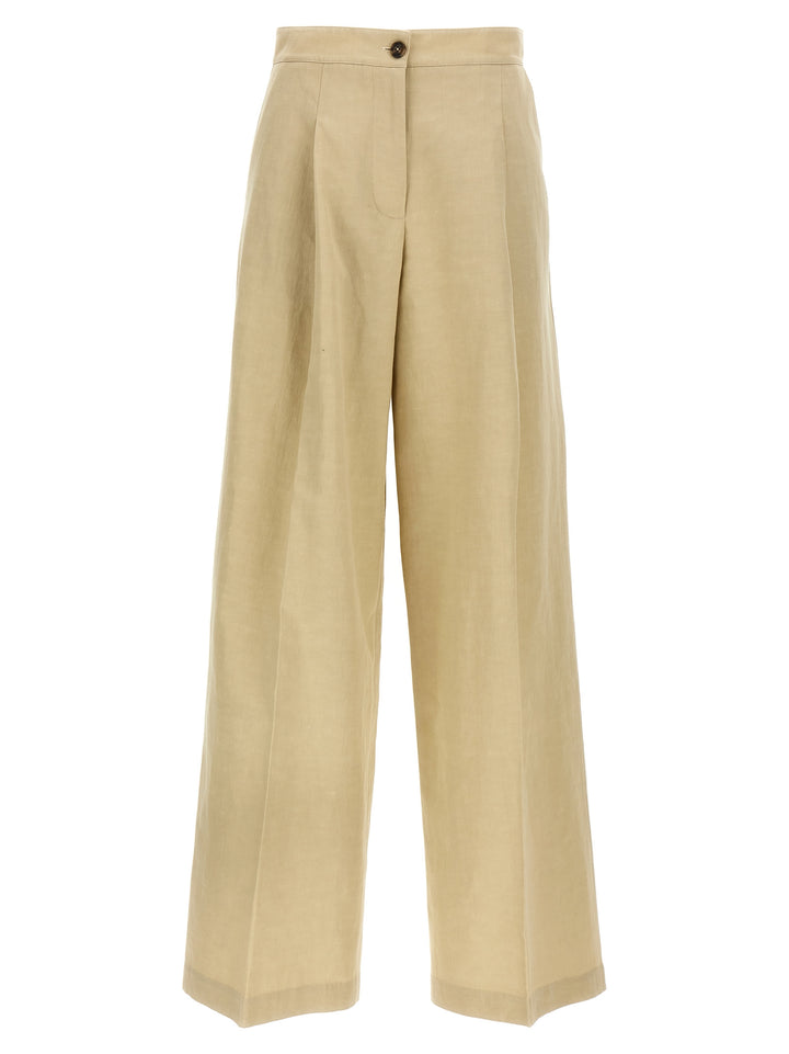 Yves Salomon Linen Trousers Pantaloni - Beige | b9dcad0d1f6b0f992c4819f984f6fddd78b1b113