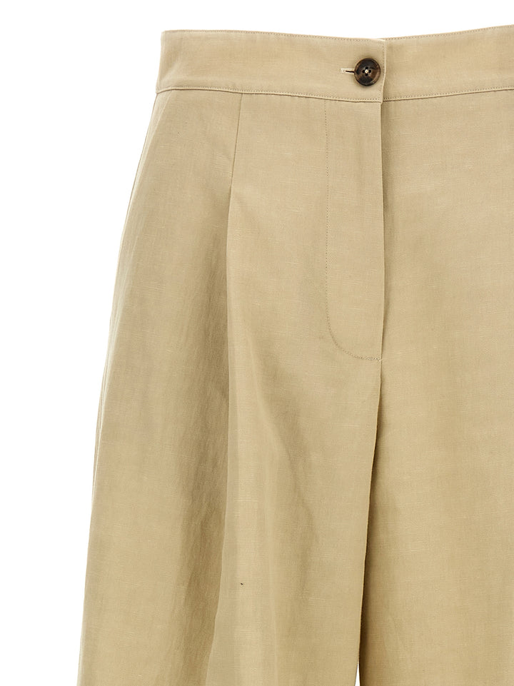 Yves Salomon Linen Trousers Pantaloni - Beige | 932442e4544a257b249fd653852ce43164cb98d6