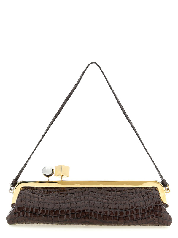 La Pochette Salon Clutch Marrone