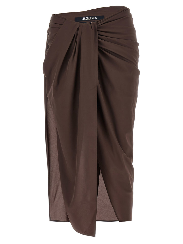 Jacquemus Le Jupe Paréo Gonne - Marrone | 82a94b548f4a955fe1c6835a3e794003af261c8f