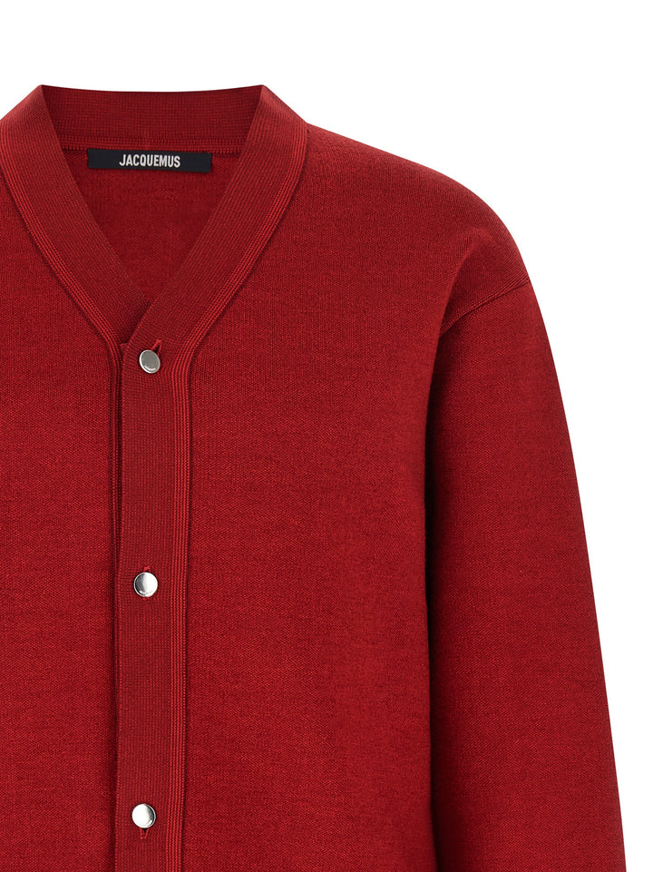 Jacquemus Le Cardigan Doppio Maglioni - Rosso | d71c81ea4185cd8f6cca6be9c384fc86e9782716