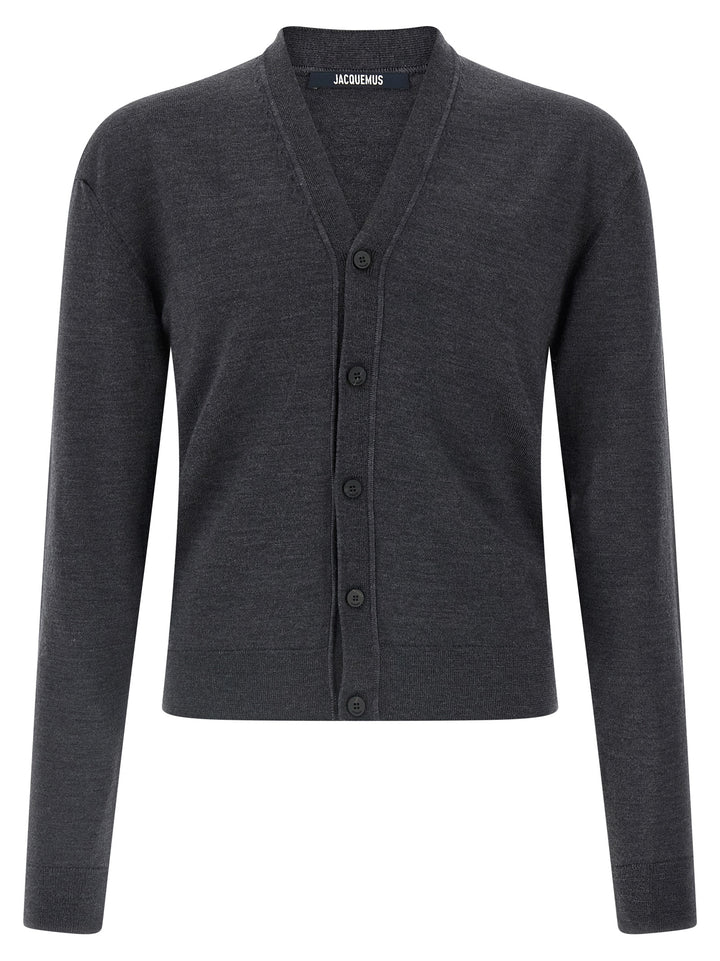 Jacquemus Le Cardigan Brodé Maglioni - Grigio | aaefe119144ed473bd18e538bf6f7d47d918a34f