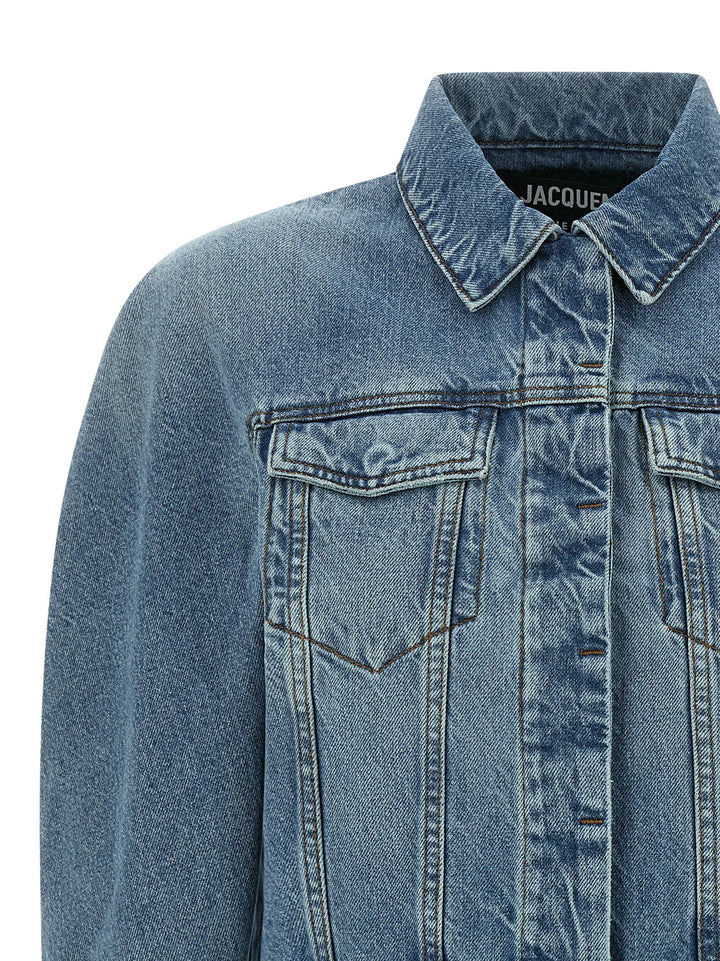 Jacquemus La Veste De-Nimes Ovalo Puffer Jackets - Celeste | 0bb49644fe6381971a1c17e0c1531ce0bf47d699