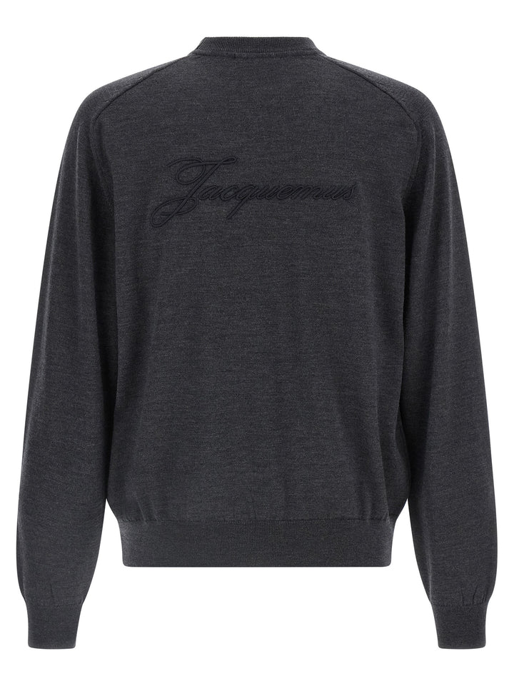 Jacquemus Le Sweater Brodé Maglioni - Grigio | 886f2323df3d2aa4d5d84aea93762374251687a9