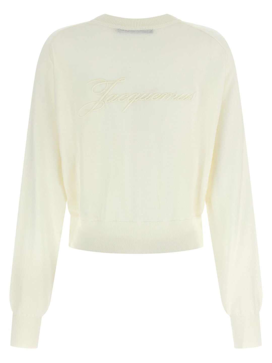 Jacquemus Le Sweater Brodé Maglioni - Bianco | 469459b40b247944e13ef1755e73ae8db56eb769