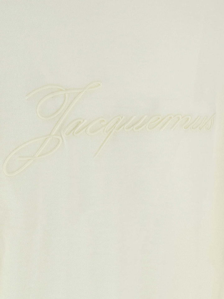 Jacquemus Le Sweater Brodé Maglioni - Bianco | 35b5f8bdfd356ff460997737f0139eb9bed74249