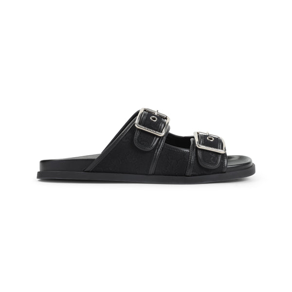 Black Rhein Gg Cotton Sandals