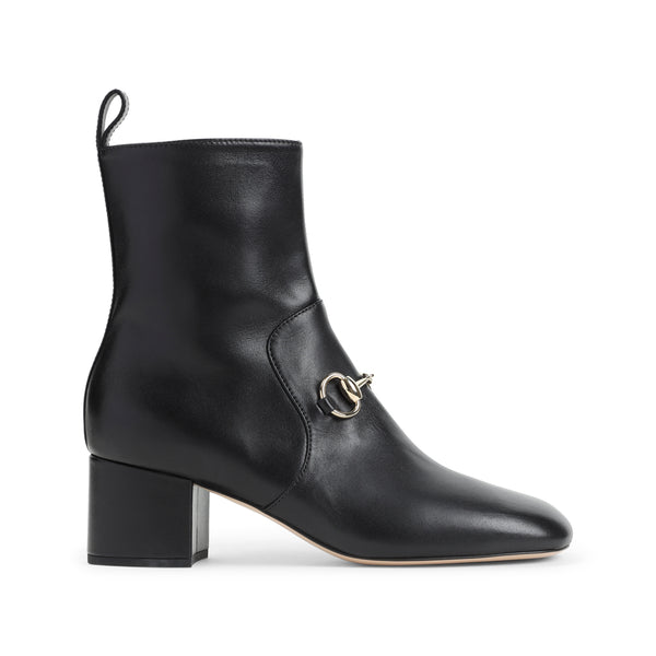 Black Lady Horsebit Leather Boots
