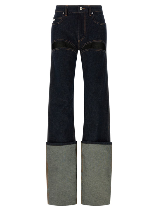 Denim Pants With Cuts On Front Jeans Blu