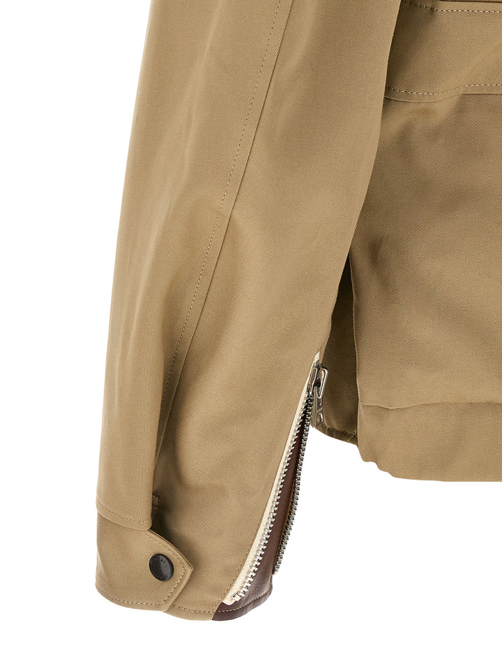 Sacai Blouson Jacket Puffer Jackets - Beige | 8be58ffbb8dd679a429db2aa07c08958d84170c5