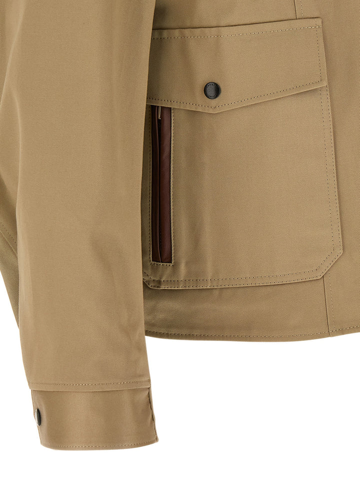 Sacai Blouson Jacket Puffer Jackets - Beige | d7a587416dca5af2deb55f76967ae107264d6418