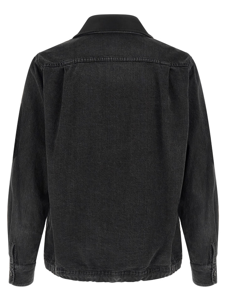 Sacai Nylon Insert Denim Jacket Puffer Jackets - Nero | 2b4bf145ed44d74d26c29abe643fa5cf40af9194