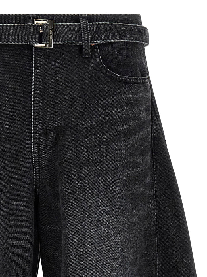 Sacai Extra Leg Jeans - Nero | 8d8b76c92002744a0460937cf6ab1f1ffd1e6b2a