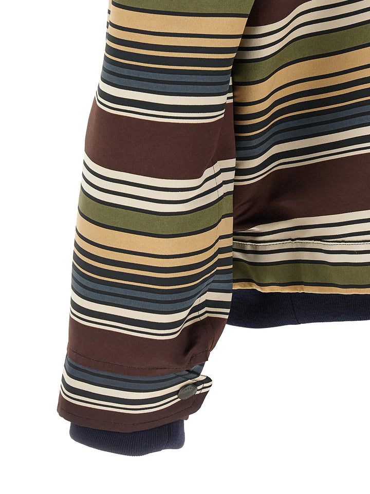 Sacai Horizontal Stripe Puffer Jackets - Marrone | d85b8a0dd90c92cbafa50f56ef17b1d6fcb1d66d