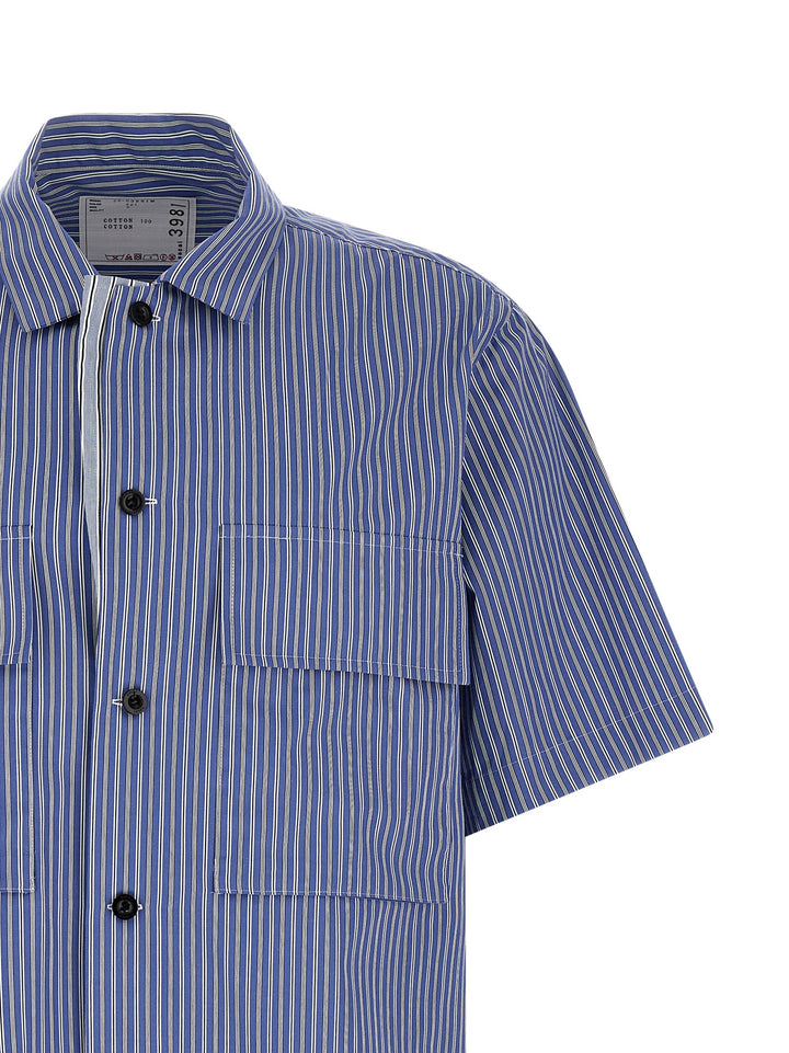 Sacai Striped Shirt Camicie - Celeste | f4baf262f700ce1a40fa4ef3f9e173dcfccd36f4