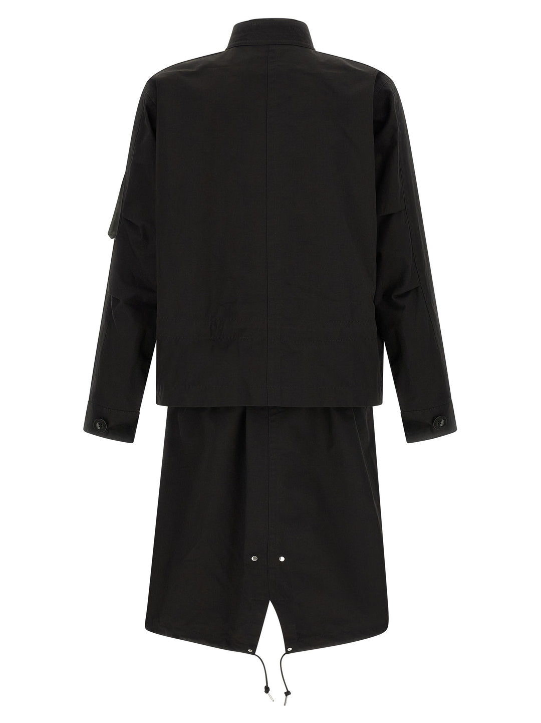 Sacai Nylon Twill X Rip Stop Trench e Impermeabili - Nero | 0e6393c5e70a562c651c7d0d1f07e32ef62fc4d3