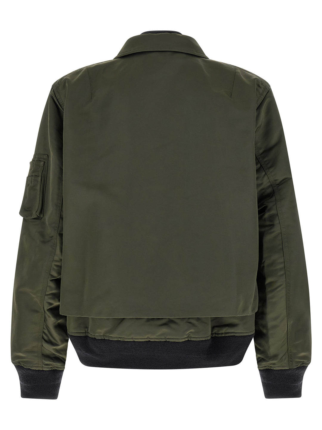 Sacai Double Layer Blouson Puffer Jackets - Verde | 66e58daceefc1363030ec54c66707fe4f9488046