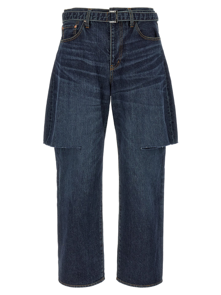 Sacai Cut-Out Jeans - Blu | c2960bd3a1dcc4ea1537a087dd3b8d9fde4e9c2b
