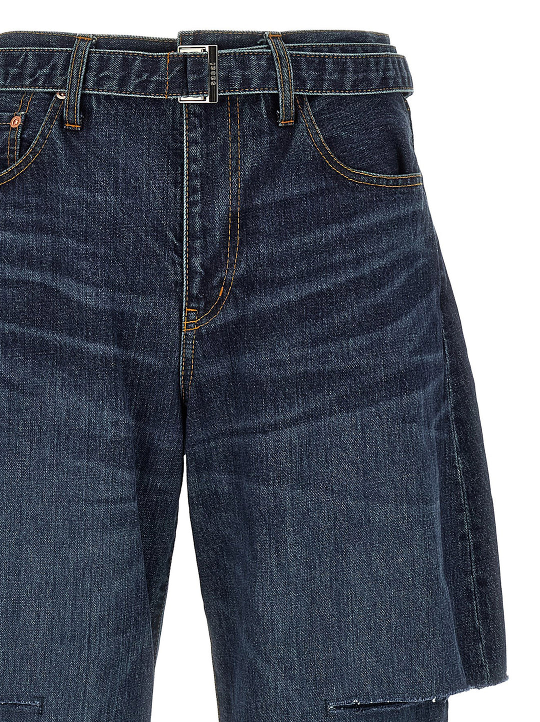 Sacai Cut-Out Jeans - Blu | cef8af8d13a0a969f7d3311865a6039e42e11752