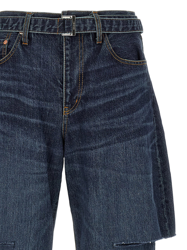 Sacai Cut-Out Jeans - Blu | cef8af8d13a0a969f7d3311865a6039e42e11752