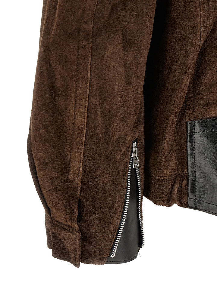 Sacai Suede Blouson Puffer Jackets - Marrone | 1b0dd965a26d5ca94b057f94926bb7dc80897b2c