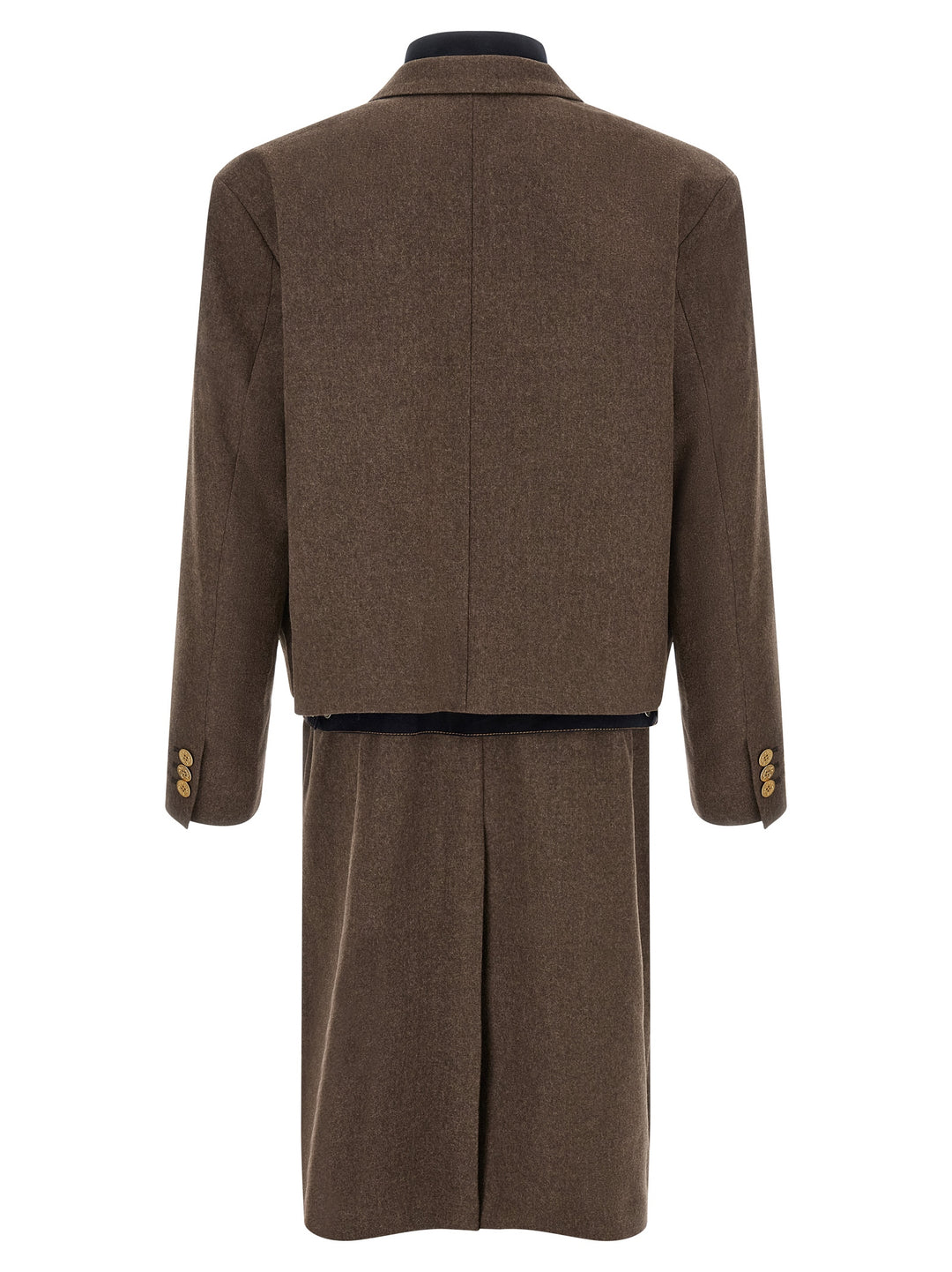 Sacai Wool Flannel X Denim Coat Trench e Impermeabili - Marrone | d8db582af14104c6097adae4d5b775ef91628d42