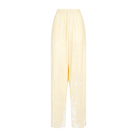 Cream Baggy Viscose Pants