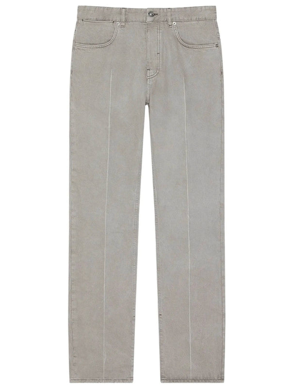 Jeans Grigi Dalla VestibilitÀ Dritta Con Effetto Ripiegato