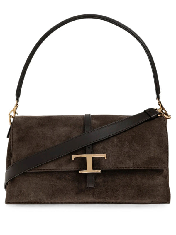 Borsa Flap T Timeless In Pelle Scamosciata Piccola