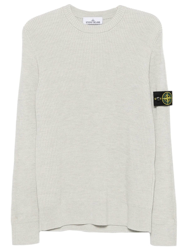 Maglione Girocollo Con Bordi A Costine