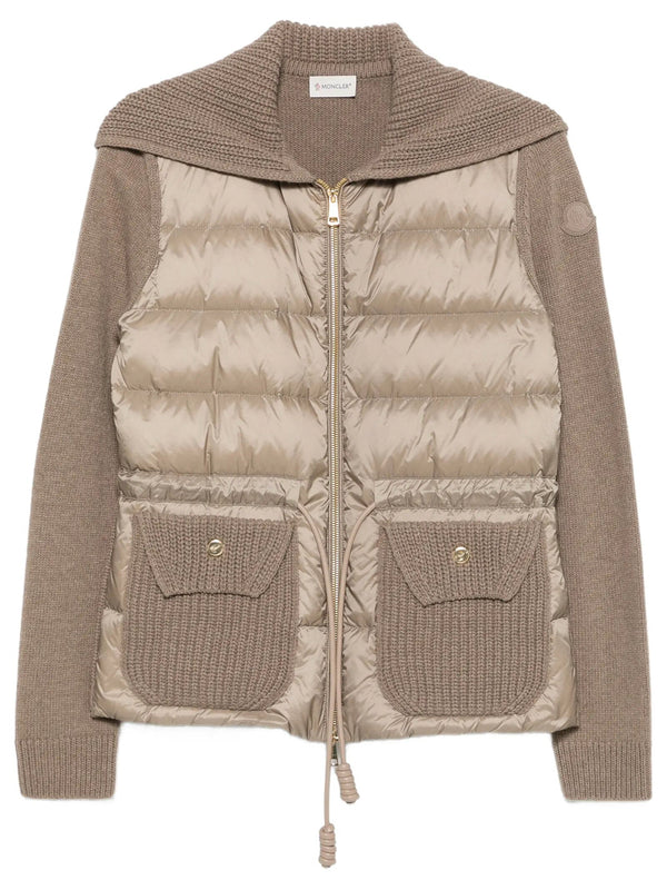 Cardigan Imbottito Con Zip In Misto Lana E Cashmere