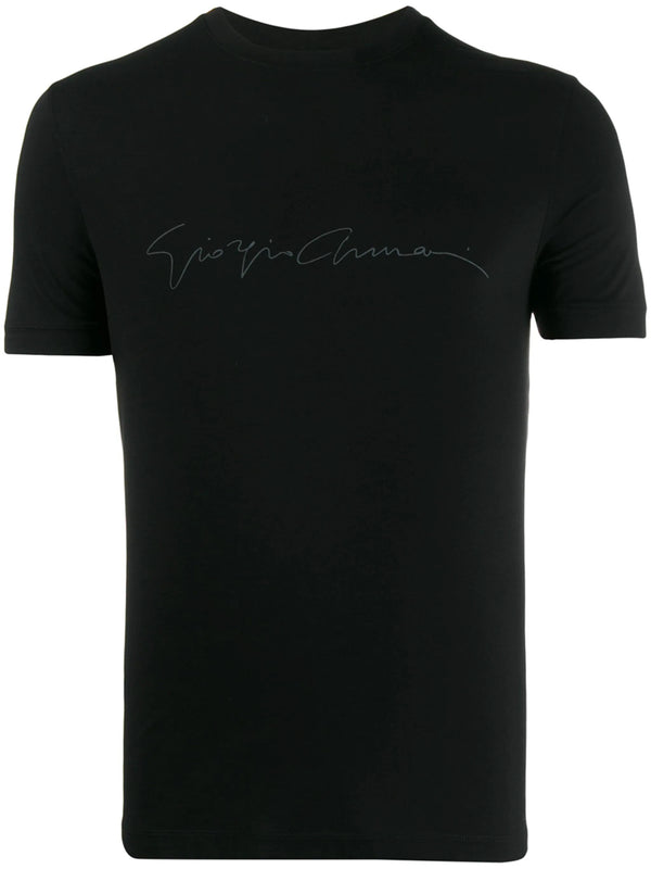 T-Shirt In Viscosa Stretch Con Logo Signature