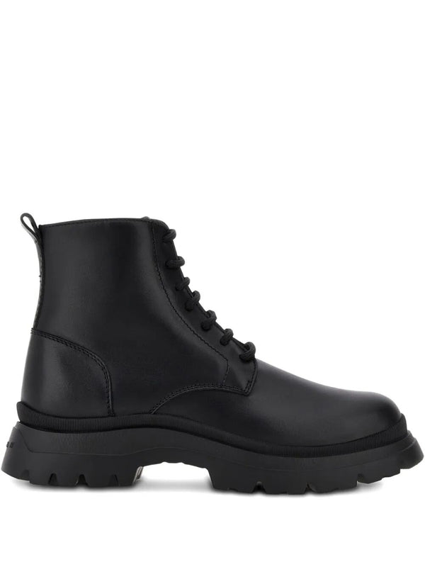 Stivaletti H692 Allacciati In Pelle Con Zip