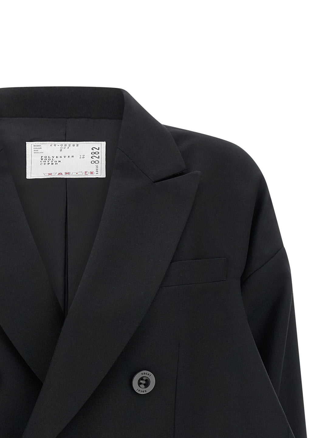 Sacai Denim Insert Blazer BlazerS - Nero | 75e97b1d63b22b2f6e8d96414cbb9e91f9054ab3