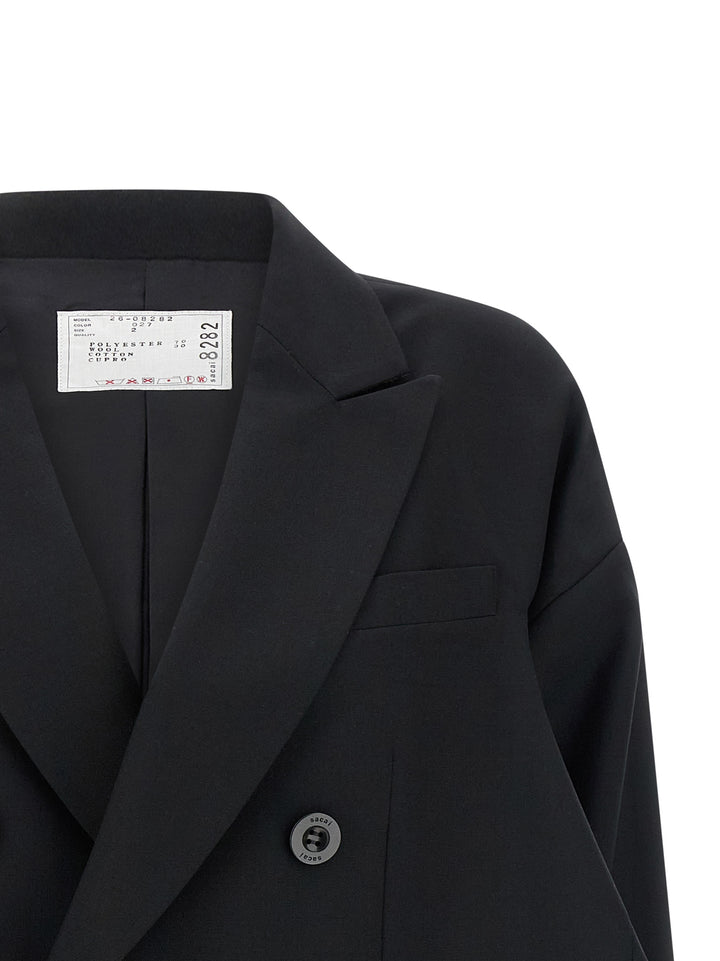 Sacai Denim Insert Blazer BlazerS - Nero | 75e97b1d63b22b2f6e8d96414cbb9e91f9054ab3