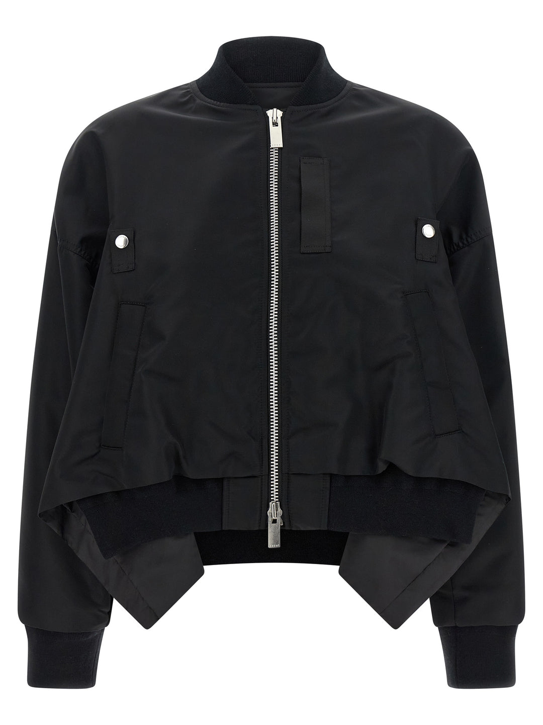 Sacai Asymmetrical Blouson Bottom Puffer Jackets - Nero | 9eab09dfba9c7d7e5cfa69f58ff2b9f85adbc0ab