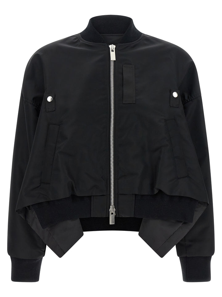 Sacai Asymmetrical Blouson Bottom Puffer Jackets - Nero | 9eab09dfba9c7d7e5cfa69f58ff2b9f85adbc0ab