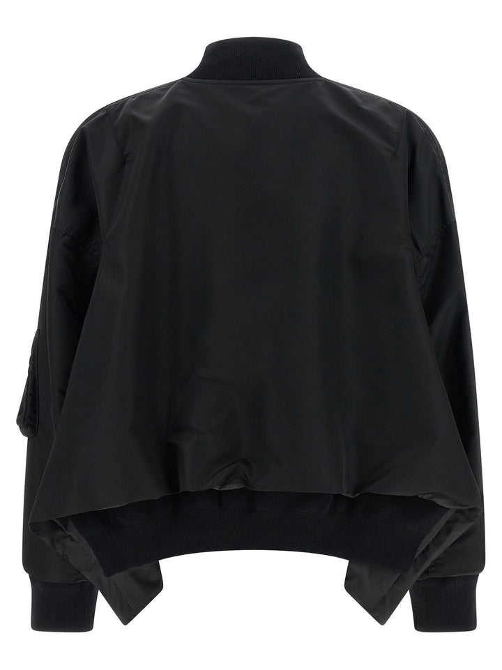 Sacai Asymmetrical Blouson Bottom Puffer Jackets - Nero | e31cb39c52ef33516ea9160f120a9c82be43ece5